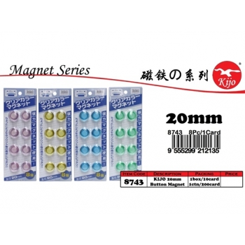 8743 Kijo 20mm Whiteboard Magnet Button